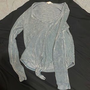 Dark blue & white striped.